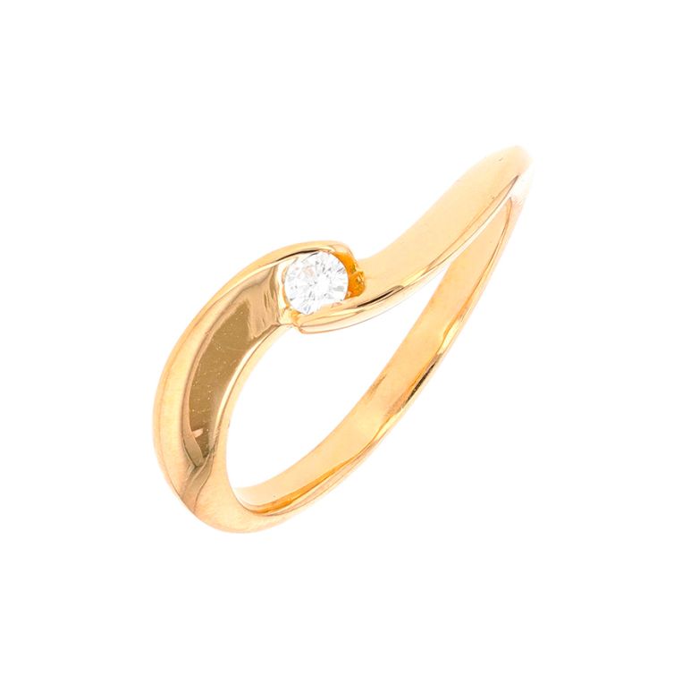 Bague diamant 0.07 carat or jaune 4.01g Comme neuf -  reconditionné disponible sur Gemme Les Bijoux